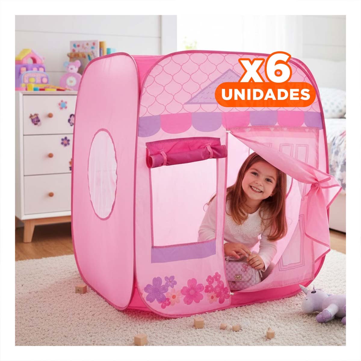 PACK6 LOCAL DE NINA MG-801-3 PARA JUEGOS INFANTILES EN CASA Y+REGALO STICKER - 1