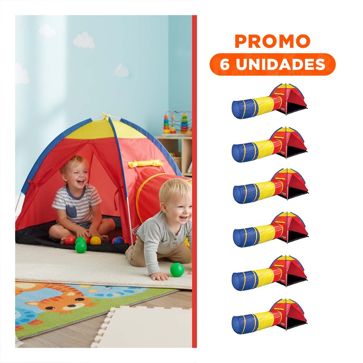 PACK6 PARQUE INFANTIL PORTATIL MG-15206 FACIL DE CONSTRUIR Y USAR EN CASA - 1