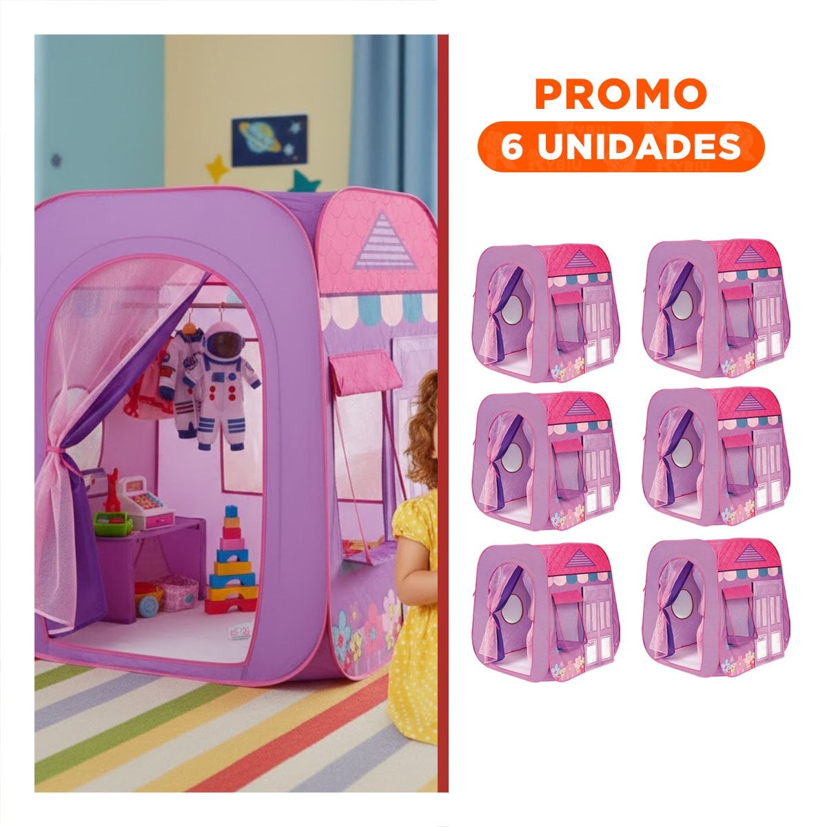PACK6 BOUTIQUE DE NINA LILA MG-801-3 PARA JUEGOS Y FANTASIA EN CASA - 1