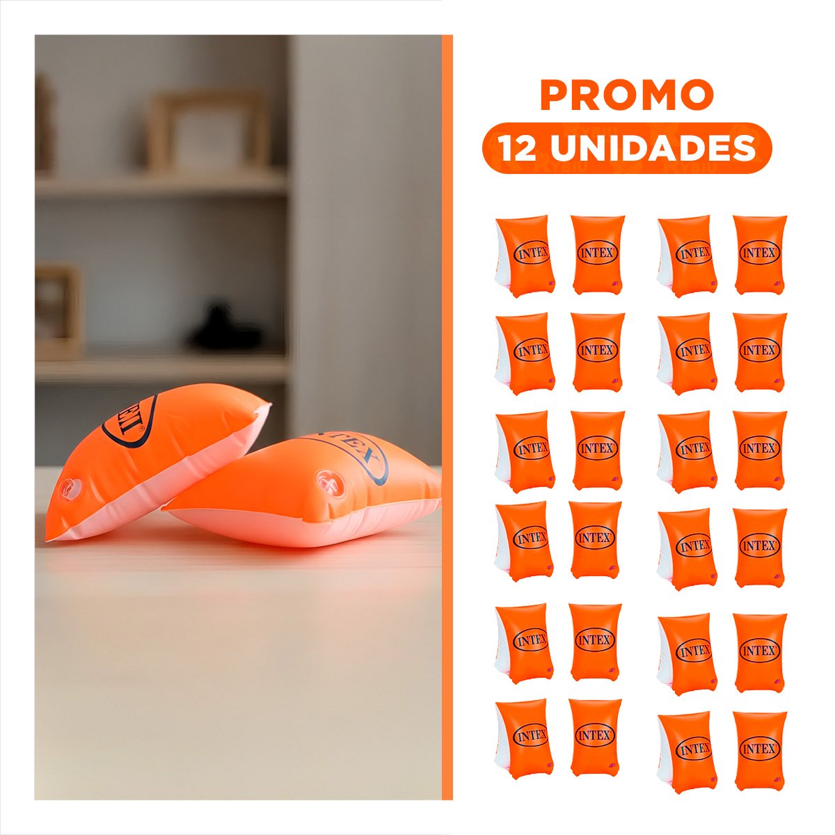 PACK12 FLOTADOR INFANTIL DE BRAZO INFLABLE PARA PISCINA Y PLAYA 30 X 15 CM Y+REGALO STICKER - 1