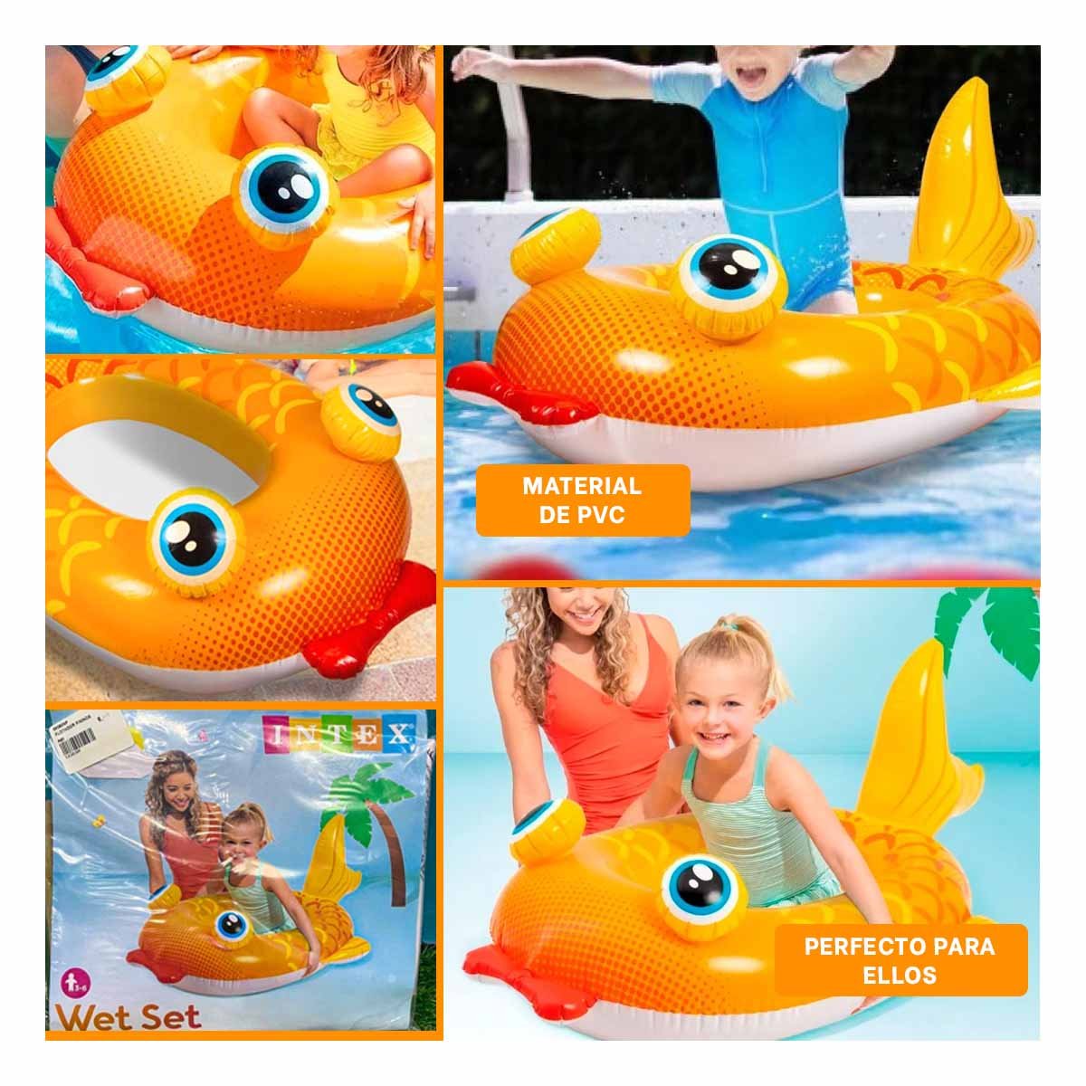 PACK6 COLCHONETA PORTATIL DE AGUA 3D PEZ 59380NP COMODA Y SEGURA Y+PAPEL REGALO - 3
