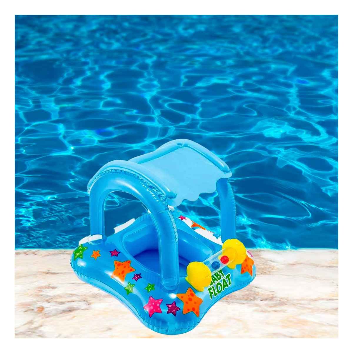 PACK6 COLCHONETA PORTATIL DE AGUA BEBE CON TECHO 56581NP COMODA Y SEGURA Y+PAPEL REGALO - 2