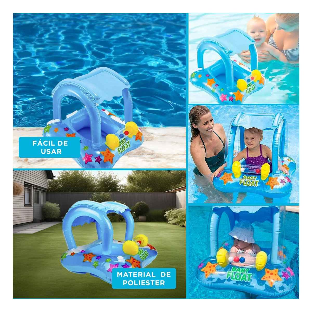 PACK6 COLCHONETA PORTATIL DE AGUA BEBE CON TECHO 56581NP COMODA Y SEGURA Y+PAPEL REGALO - 3