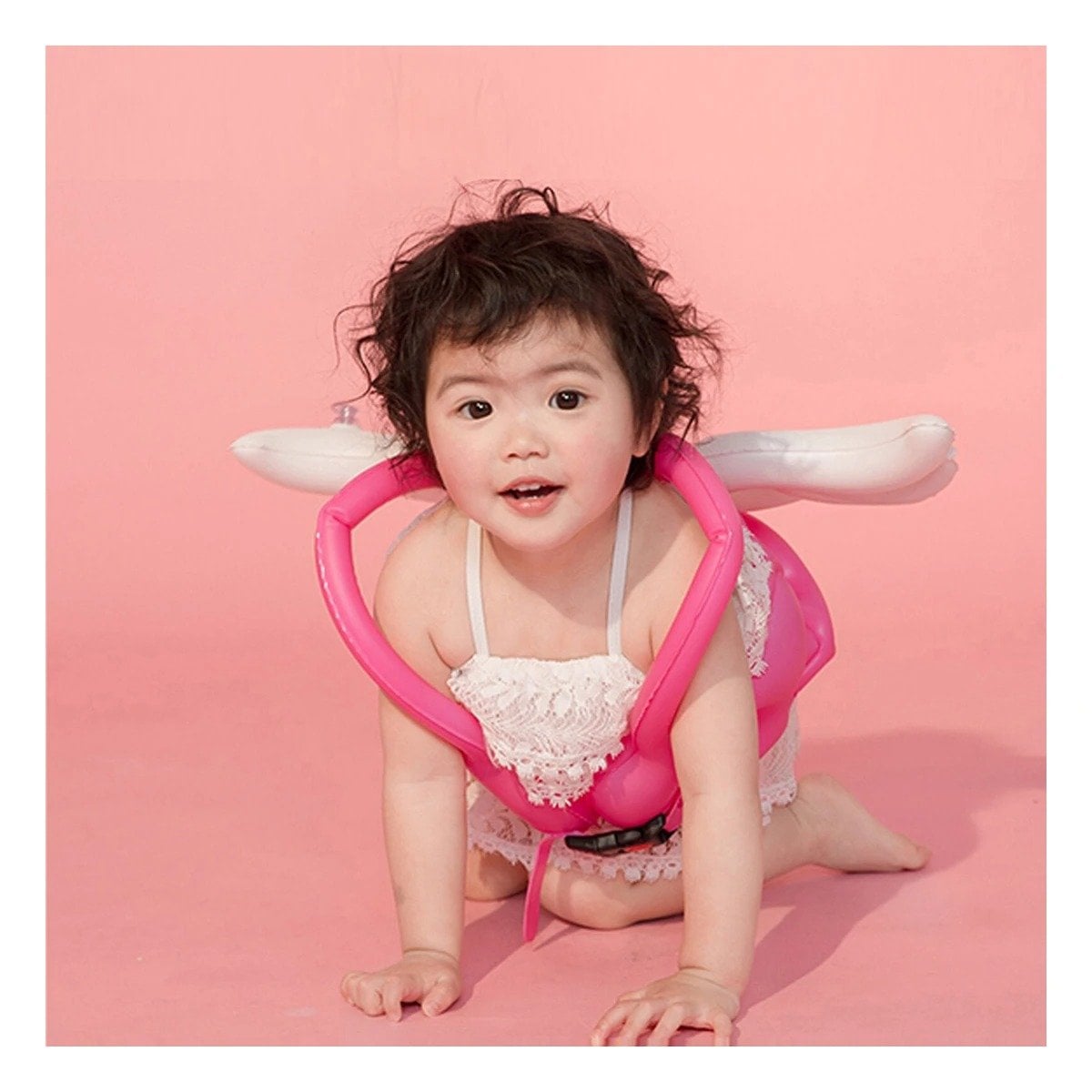 PACK12 INFLABLE CON ALAS ROSADO DIVERTIDO Y COLORIDO PARA NIÑOS EN PISCINA Y+REGALO STICKER - 3