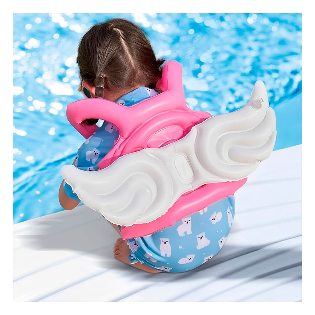 PACK6 SALVAVIDAS CON ALAS ROSADO INFANTIL ACUATICO Y DIVERTIDO PARA PISCINA Y+REGALO STICKER - 3