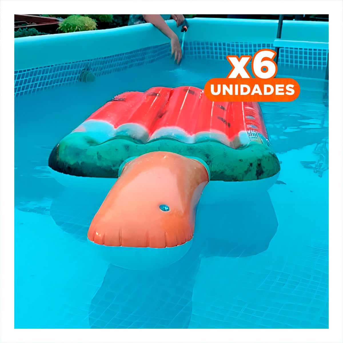 PACK6 SALVAVIDAS SANDIA ACUATICO DIVERTIDO PARA NIÑOS EN PISCINA 191 X 76 CM Y+REGALO STICKER - 1