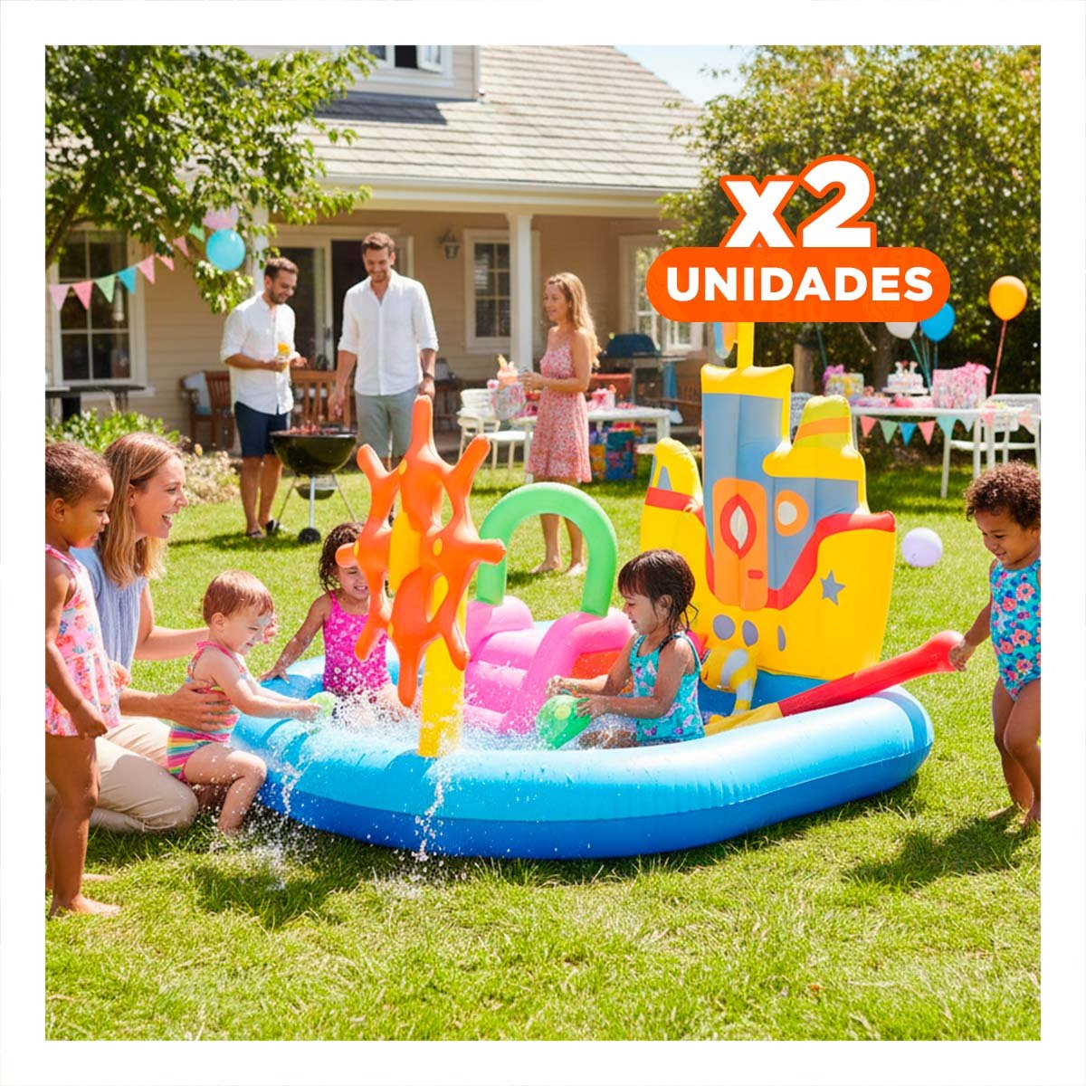 PACK2 CENTRO DE JUEGO INFLABLE MOD. 52211 147X147 X 122 CM BESTWAY PARA NIÑOS Y+REGALO STICKER - 1