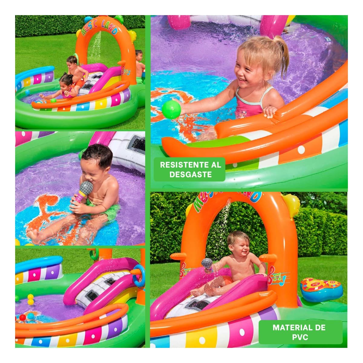 PACK2 ZONA INFANTIL BESTWAY 53117 295X137X190 CM PARQUE ACUATICO Y+PAPEL REGALO - 3