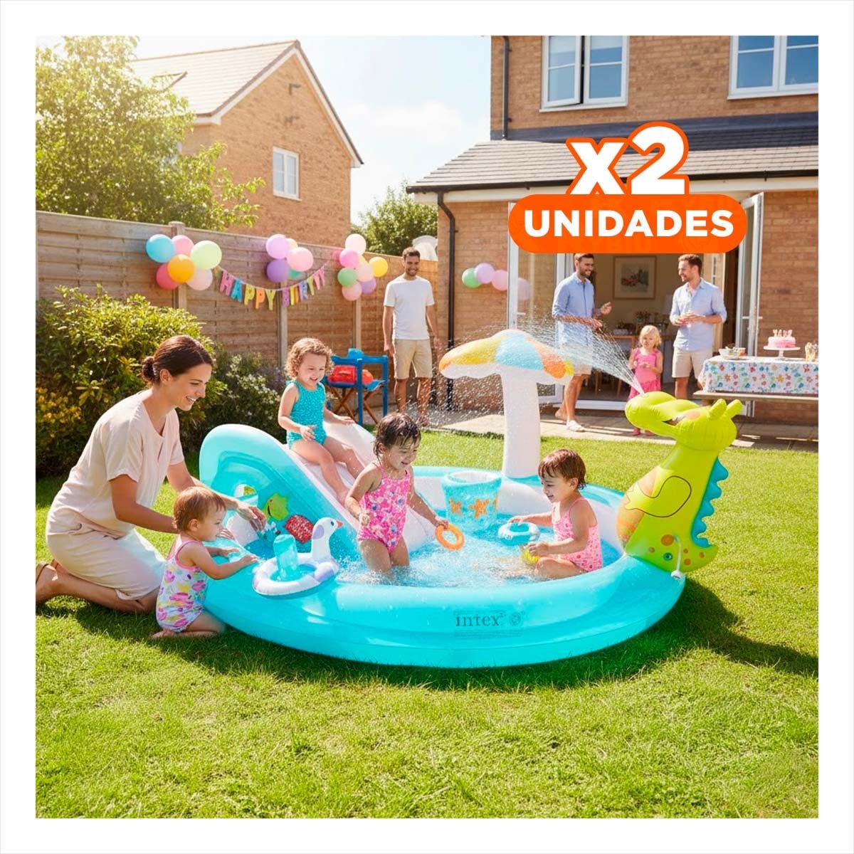 PACK2 PARQUE DE JUEGO INTEX 57165NP 57129NP 203X173X89 CM PISCINA Y+REGALO STICKER - 1