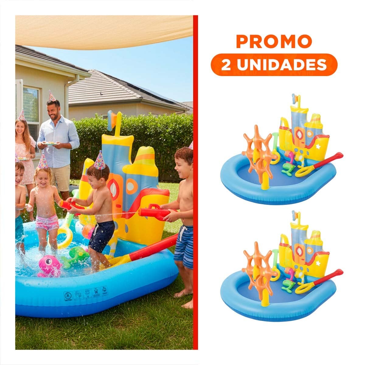 PACK2 INFLABLE INFANTIL REMOLCADOR MOD. 52211 147X147 X 122 CM BESTWAY PARA PATIO - 1