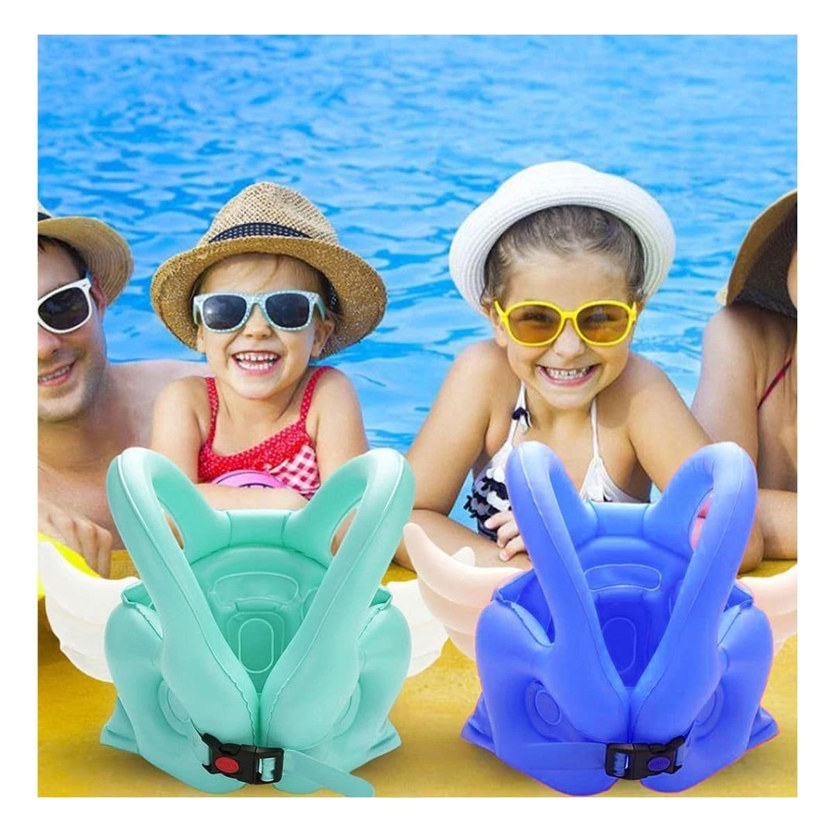 PACK12 FLOTADOR CON ALAS AZUL CLARO DIVERTIDO Y LUDICO PARA PISCINA INFANTIL Y+PAPEL REGALO - 5