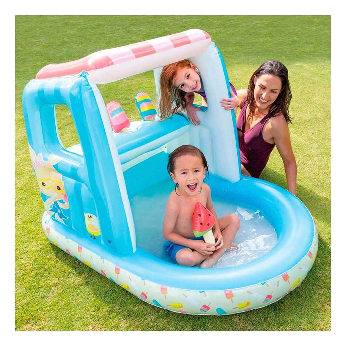 PACK4 PARQUE INFLABLE HELADERÍA CON 3 HELADOS MOD 48672NP 102X127X99 CM INTEX PARA EXTERIOR - 3