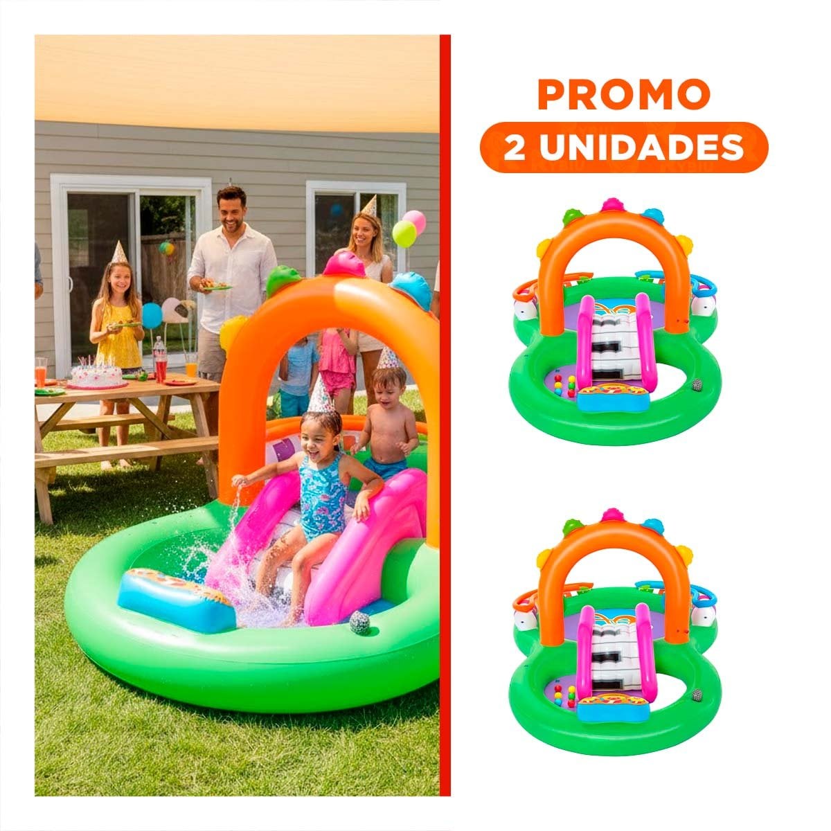 PACK2 PARQUE INFANTIL BESTWAY 53117 295X137X190 CM PARQUE ACUATICO INFANTIL PARA JUEGOS - 1