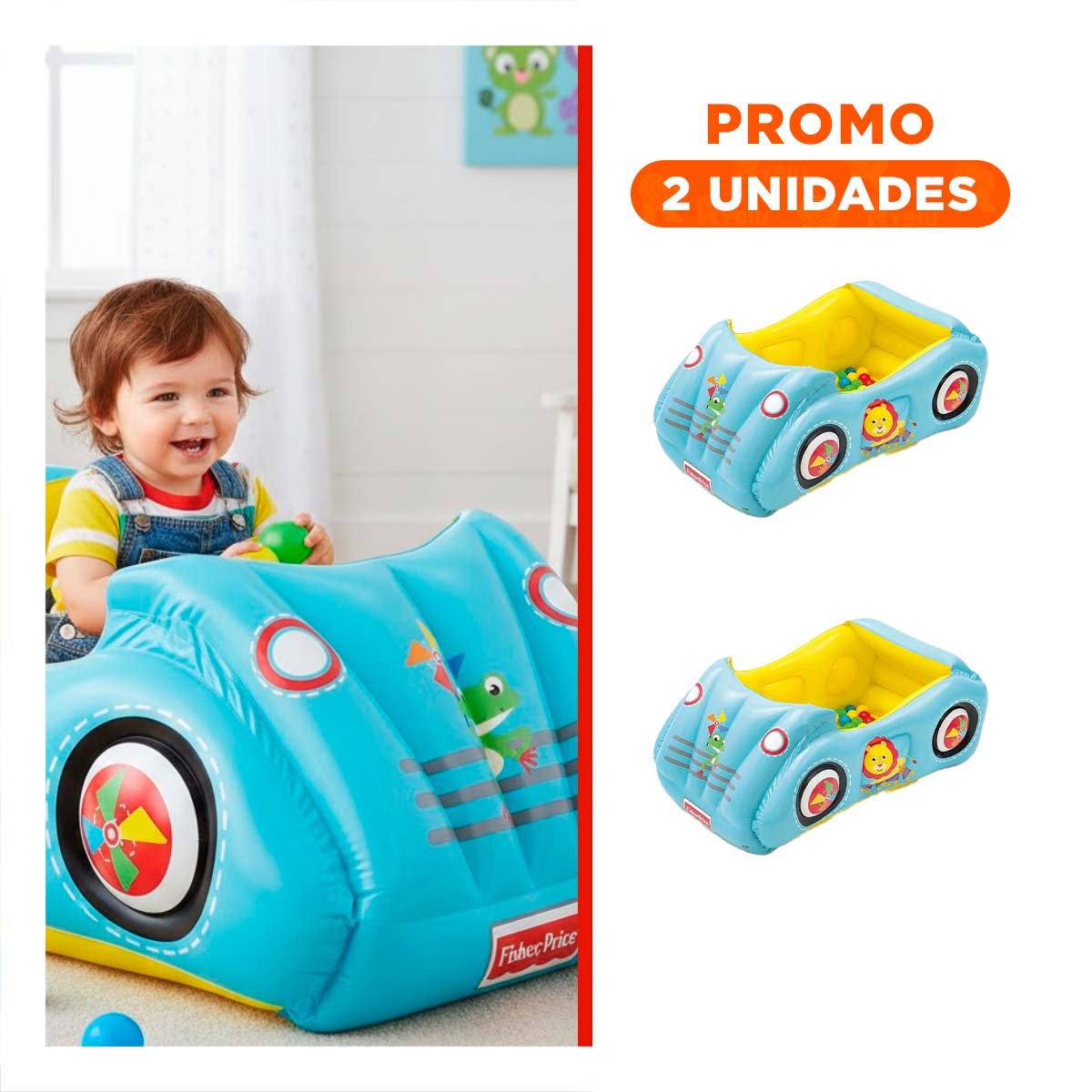 PACK2 COCHE INFANTIL BESTWAY CON 25 PELOTAS PARA DIVERSION SEGURA Y+PAPEL REGALO - 1