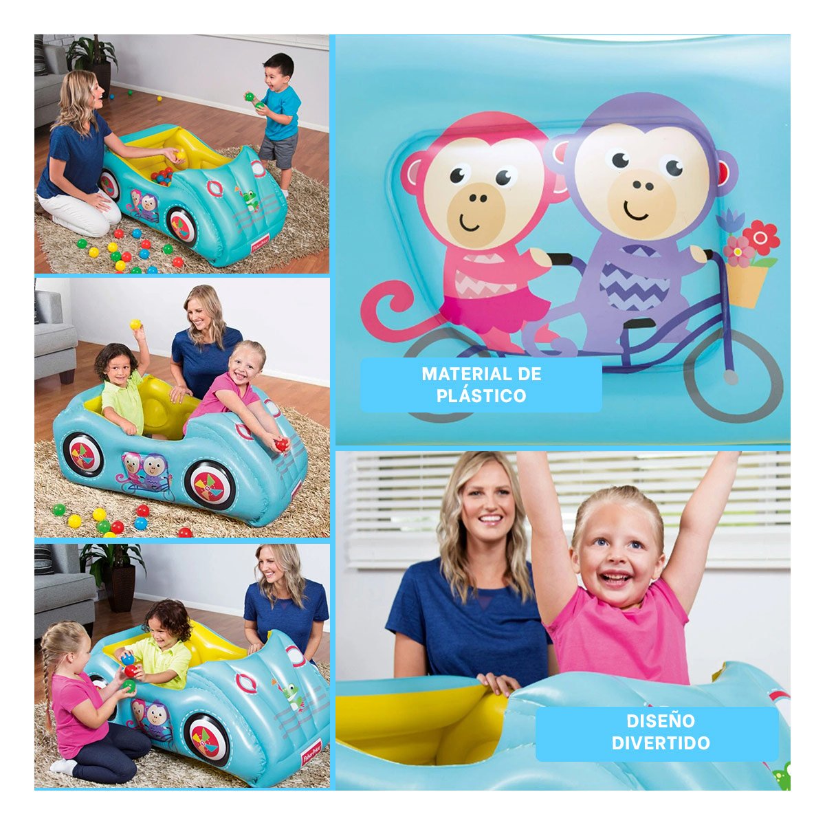PACK2 COCHE INFANTIL BESTWAY CON 25 PELOTAS PARA DIVERSION SEGURA Y+PAPEL REGALO - 3