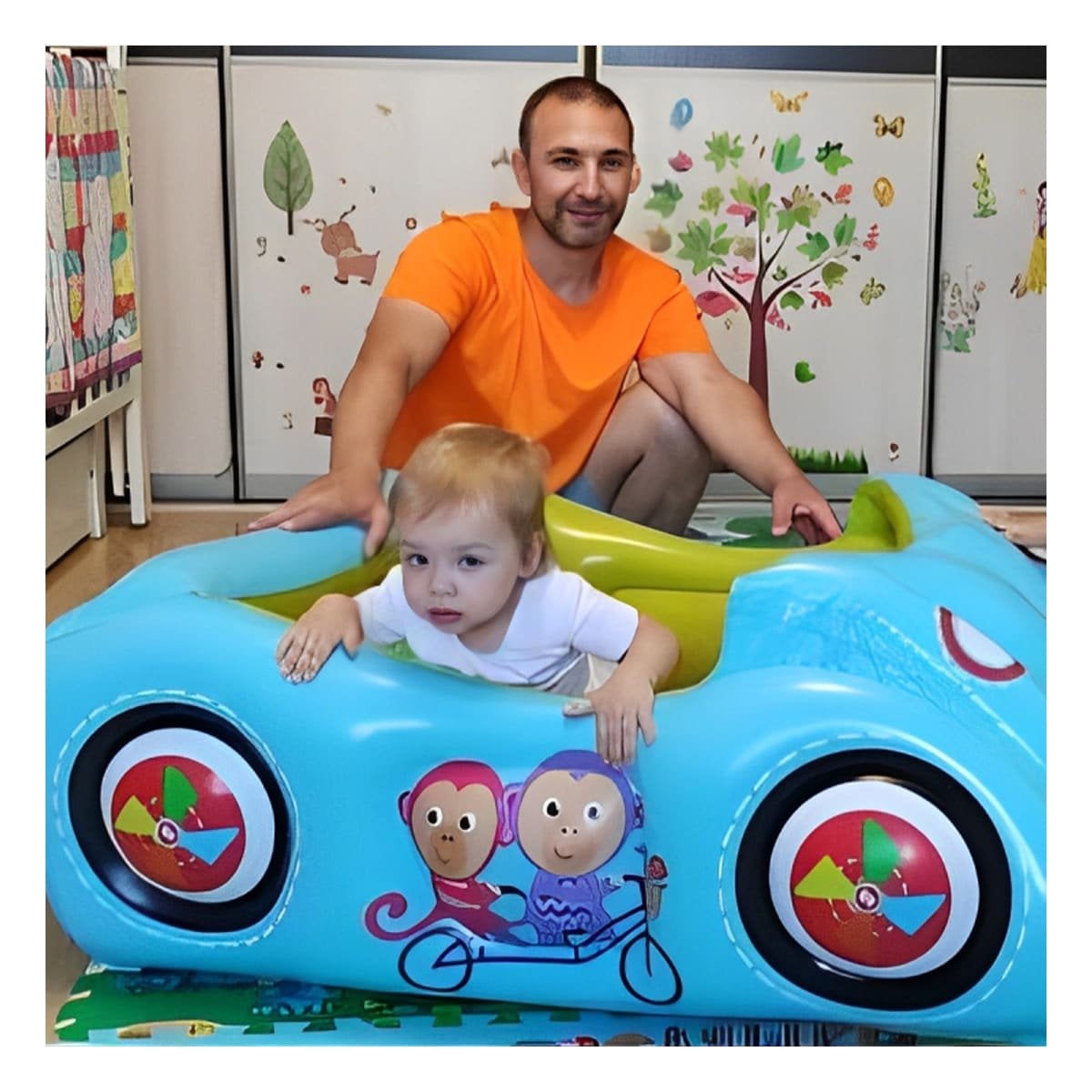 PACK2 COCHE INFANTIL BESTWAY CON 25 PELOTAS PARA DIVERSION SEGURA Y+PAPEL REGALO - 5