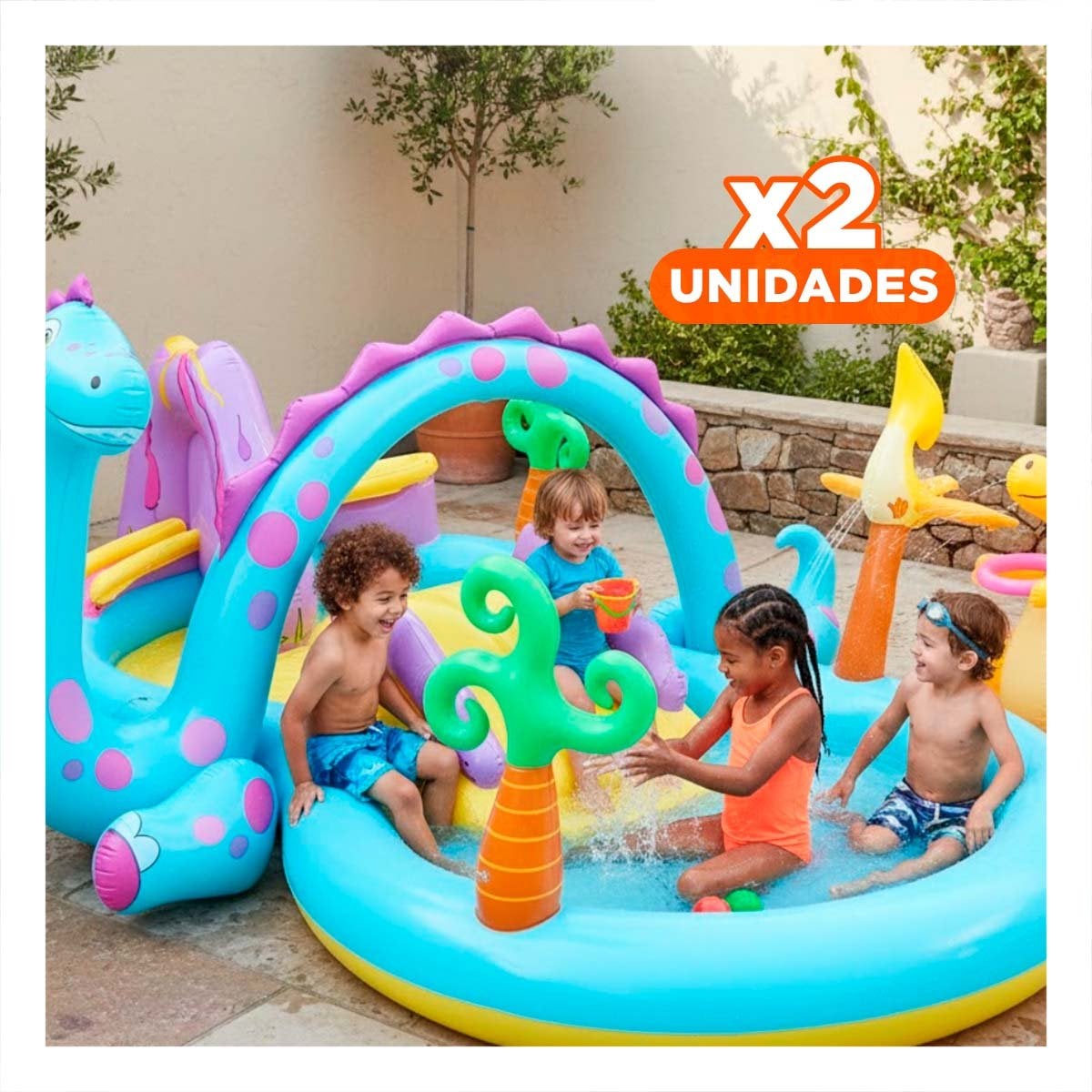 PACK2 ZONA DE JUEGO INTEX 57135NP 333X229X112 CM DINOSAURIO PARA JUEGOS Y+REGALO STICKER - 1
