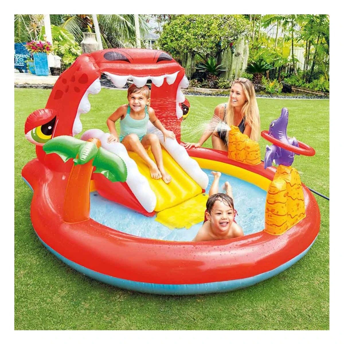 PACK2 ÁREA DE JUEGO HAPPY DINO INFLABLE MOD. 57163NP 196X170X107 CM INTEX PARA PATIO - 3