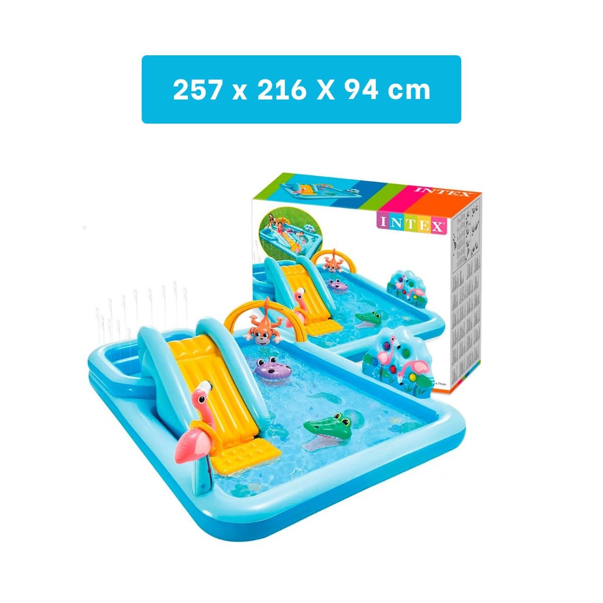 PACK2 RINCON DE JUEGO INTEX 57161NP 257X216X94 CM JUNGLA PARA JUEGOS Y DIVERSION Y+PAPEL REGALO - 4