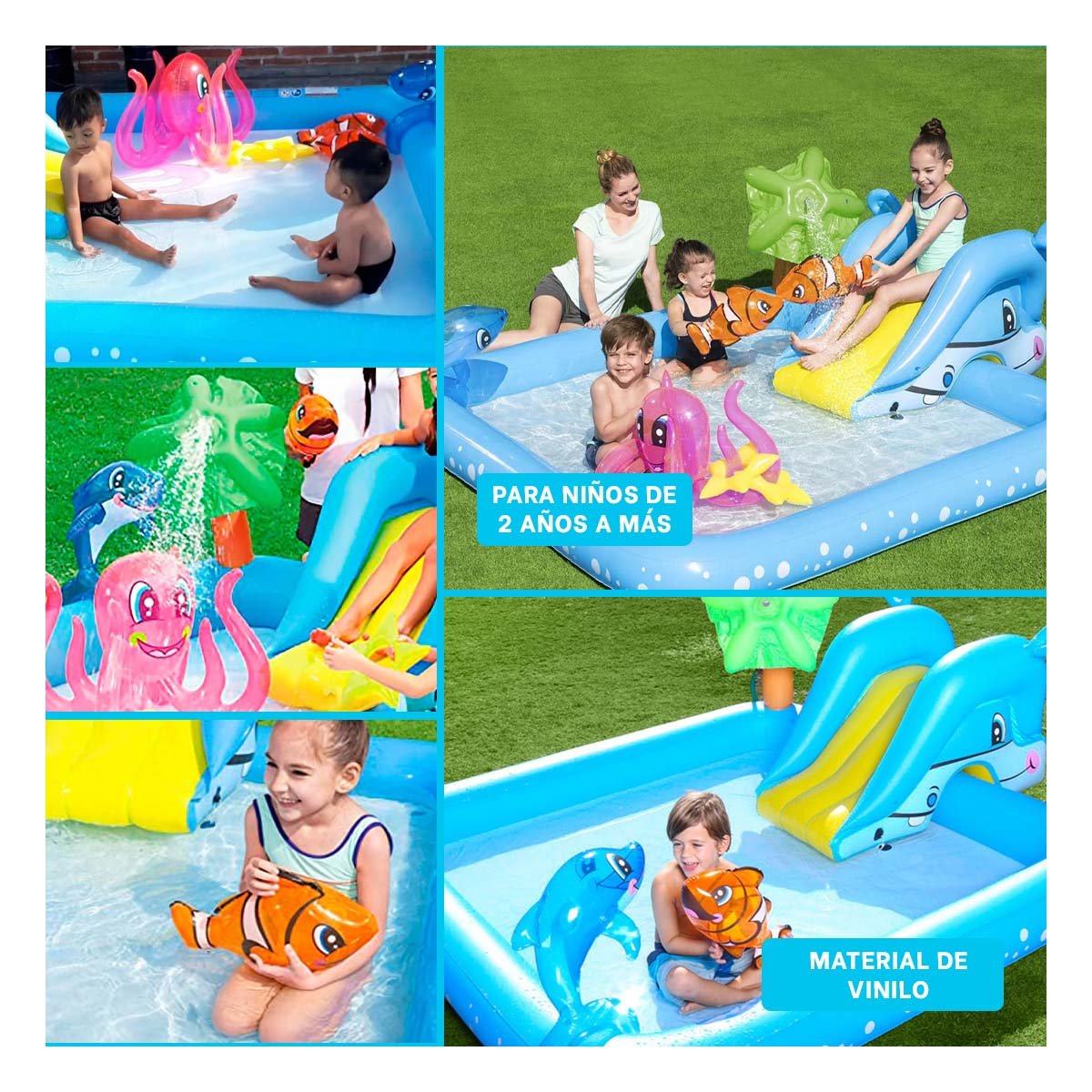 PACK2 ZONA INFANTIL BESTWAY 53052 239X206X86 CM ACUARIO PARA JUEGOS Y+PAPEL REGALO - 3