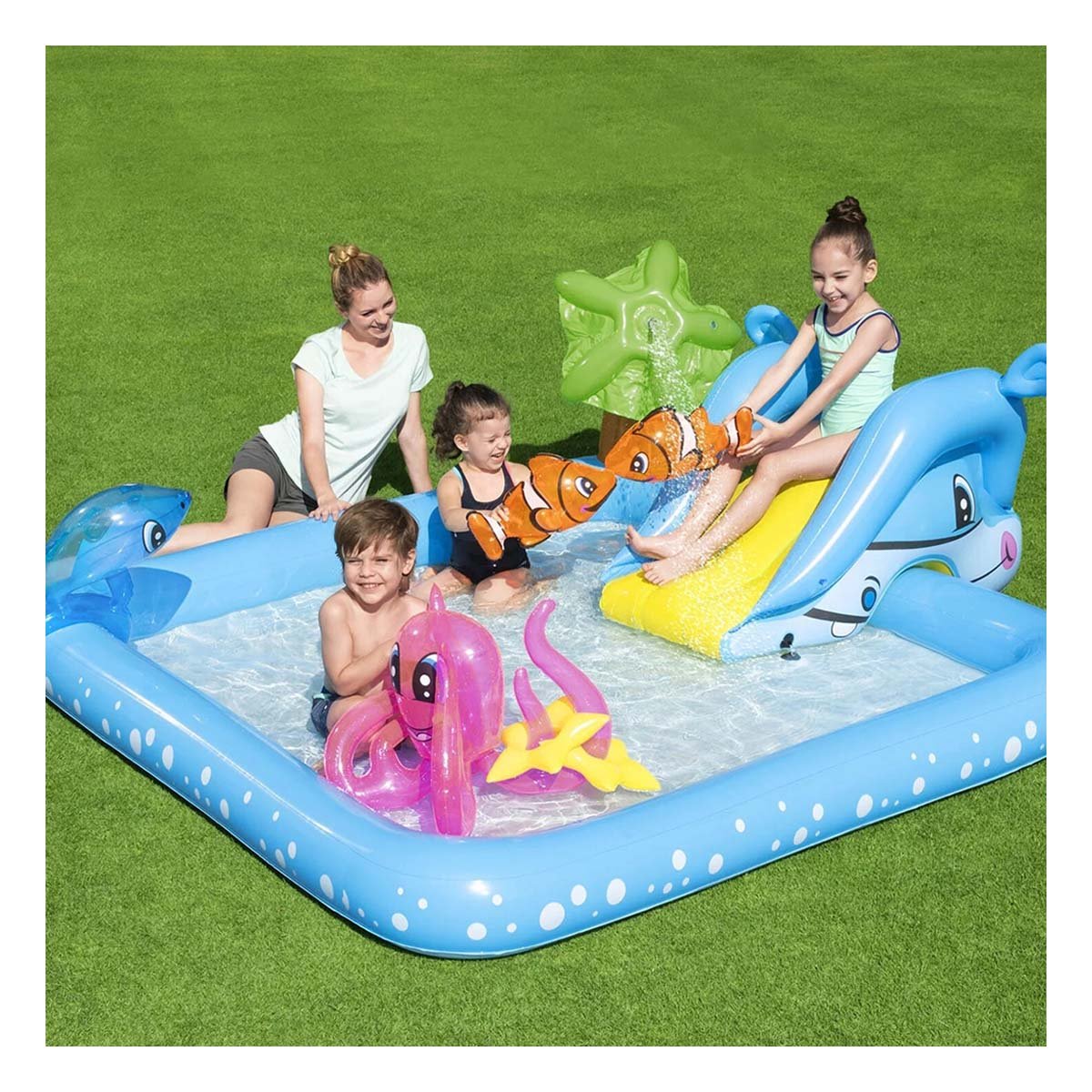 PACK2 ZONA INFANTIL BESTWAY 53052 239X206X86 CM ACUARIO PARA JUEGOS Y+PAPEL REGALO - 5