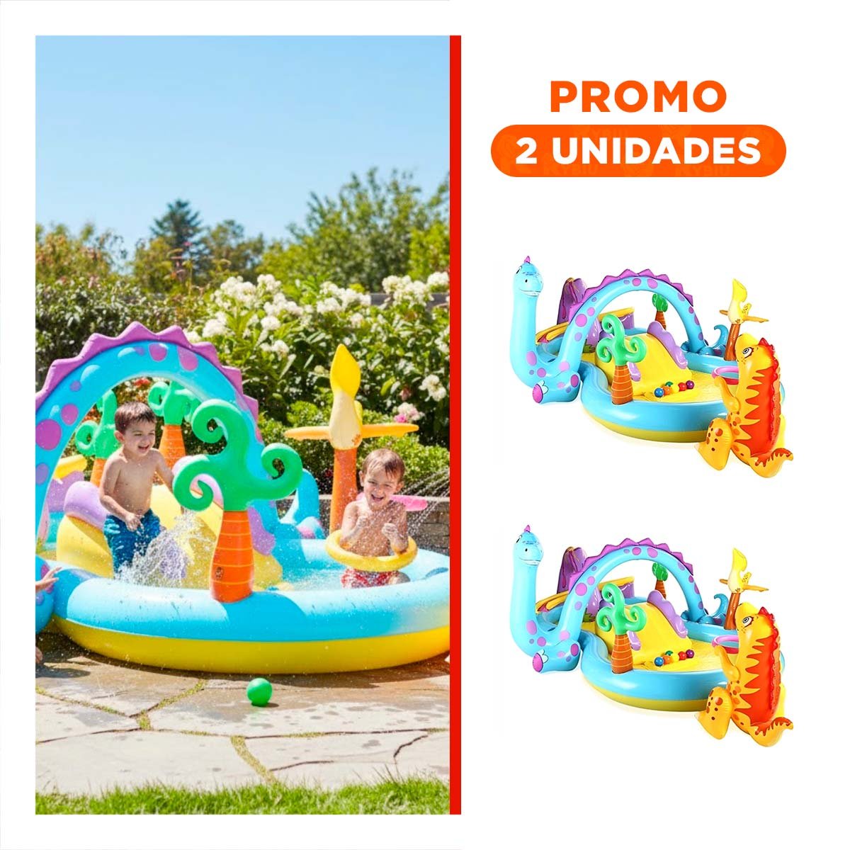 PACK2 CENTRO DE JUEGO INTEX 57135NP 333X229X112 CM DINOSAURIO PARA JUEGOS INFANTILES - 1