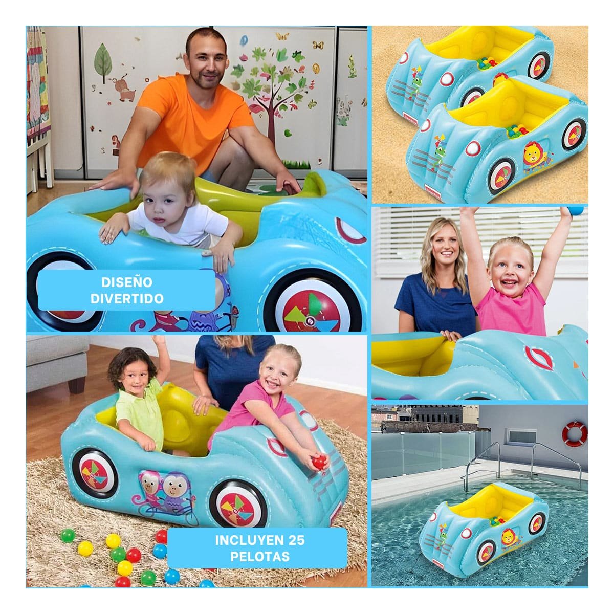 PACK4 CARRO PORTATIL BESTWAY CON 25 PELOTAS PARA JUEGOS INFANTILES Y+REGALO STICKER - 2