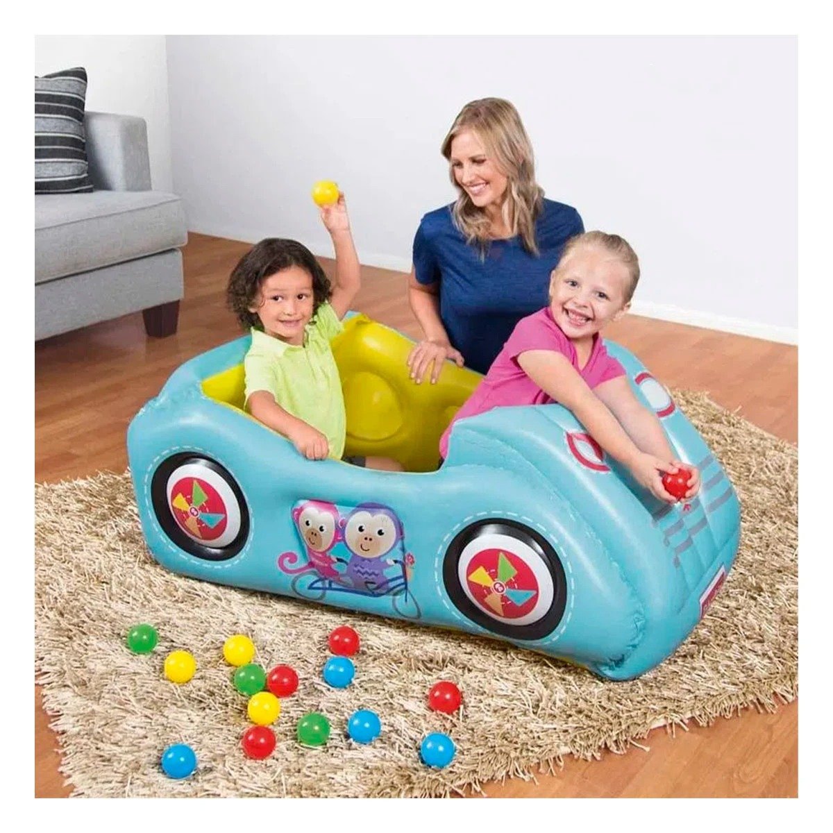 PACK4 CARRO PORTATIL BESTWAY CON 25 PELOTAS PARA JUEGOS INFANTILES Y+REGALO STICKER - 5