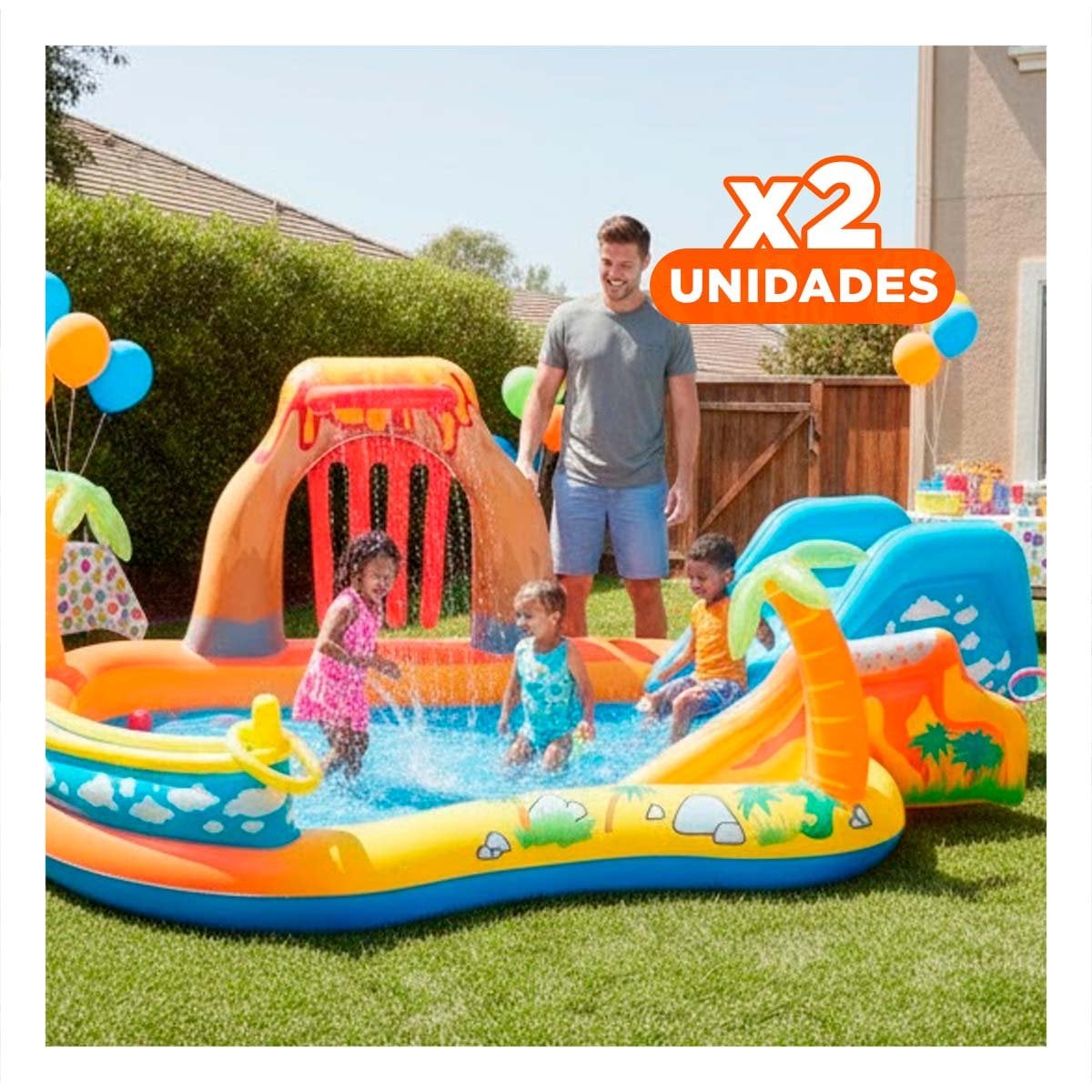 PACK2 CENTRO INFANTIL BESTWAY 53069 265X265X104 CM INFLABLE PARA JUEGOS Y+REGALO STICKER - 1