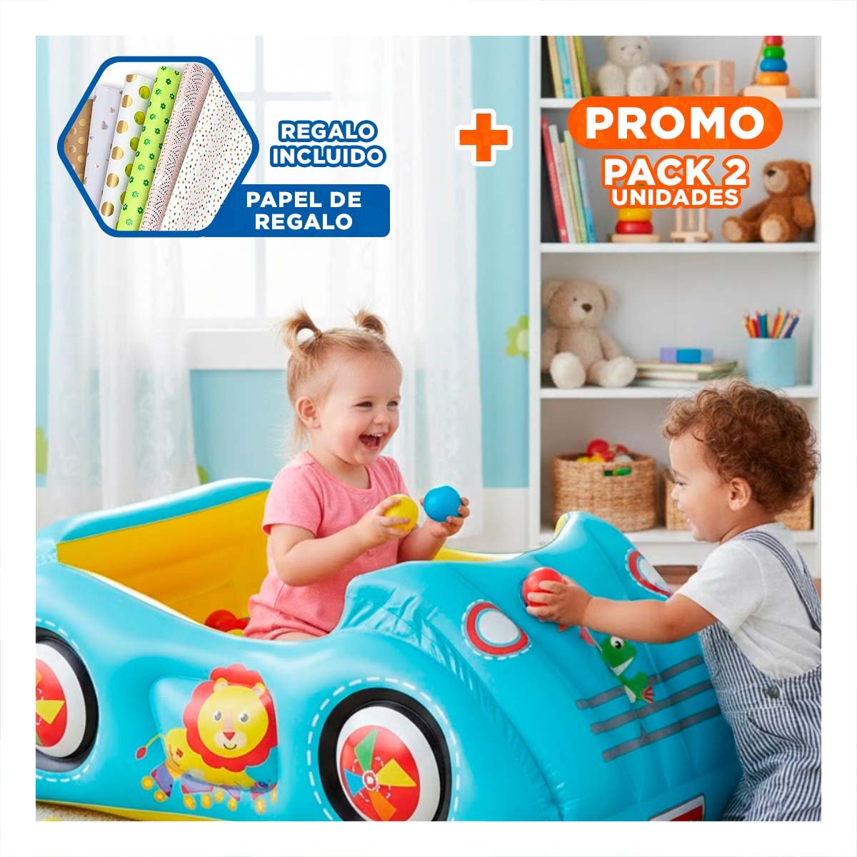 PACK2 VAGON INFANTIL BESTWAY CON 25 PELOTAS PARA ACTIVIDADES Y+REGALO STICKER - 1