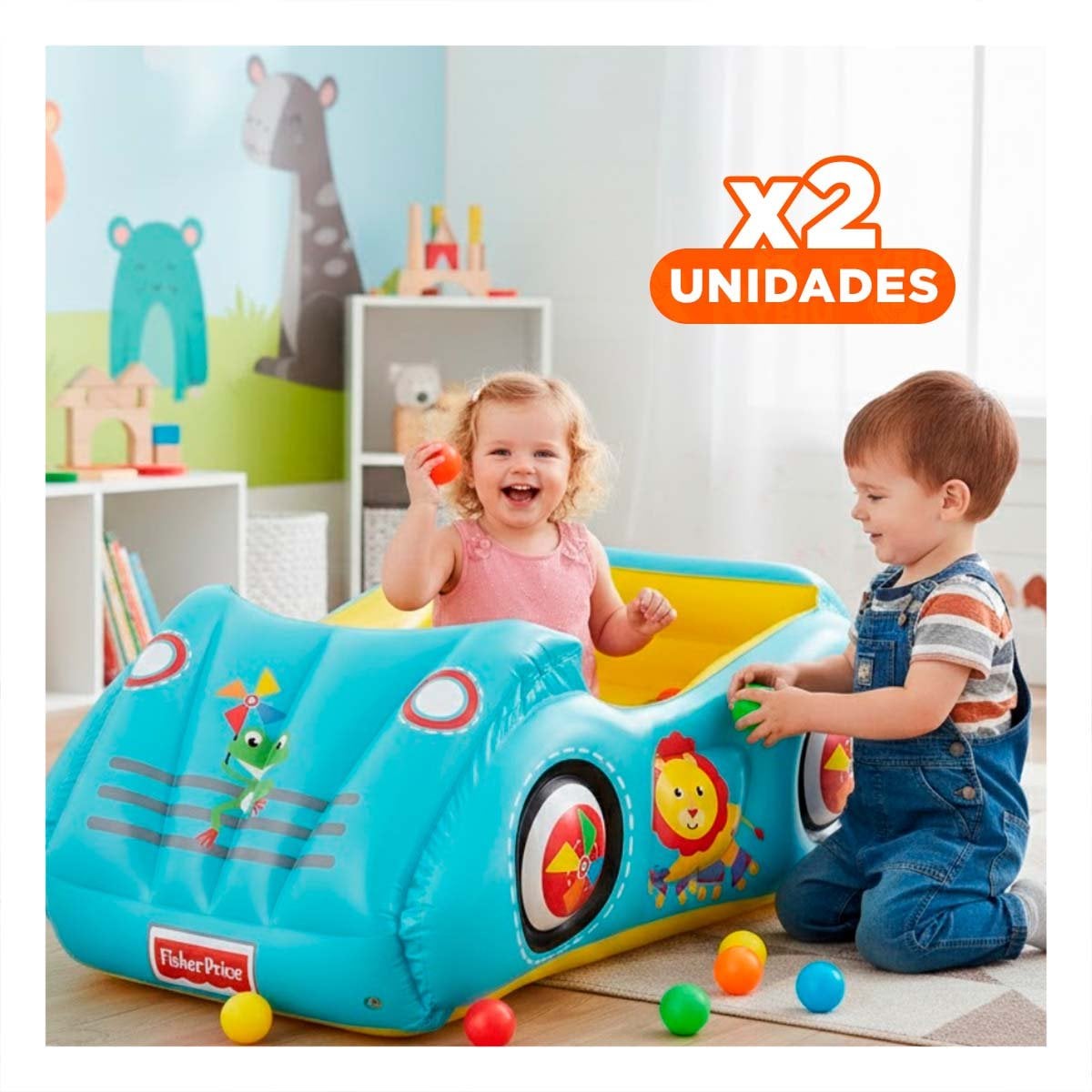 PACK2 CARRO INFANTIL BESTWAY CON 25 PELOTAS PARA JUEGOS - 1