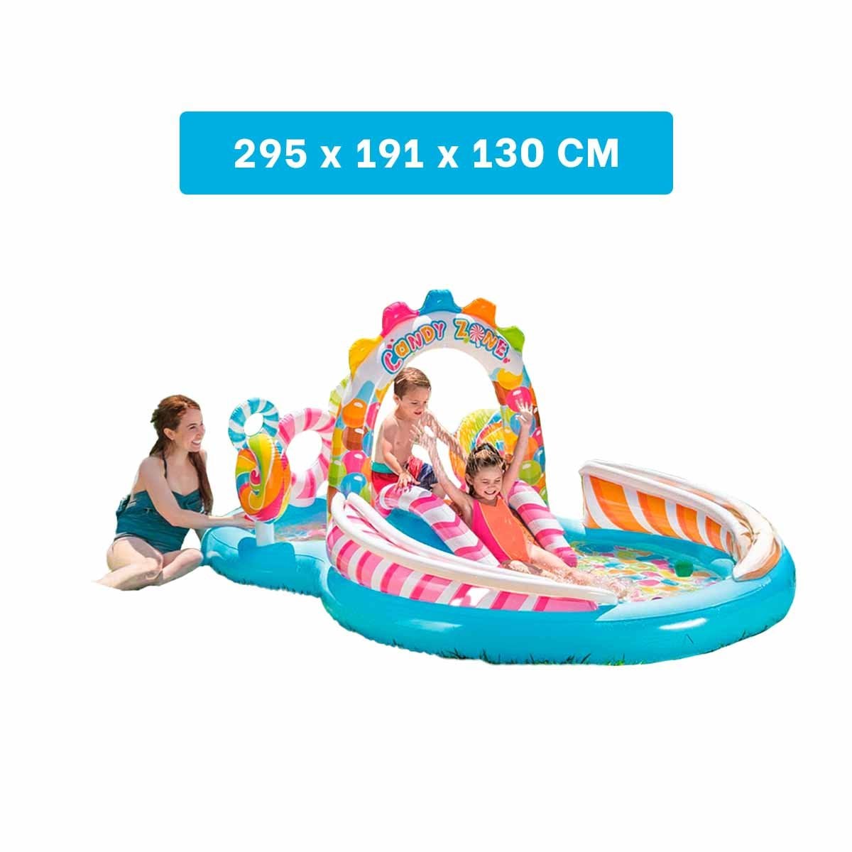 PACK2 TINA INFLABLE PARA FIESTA Y NIÑOS EN CASA 295X191X130 CM MULTICOLOR - 4