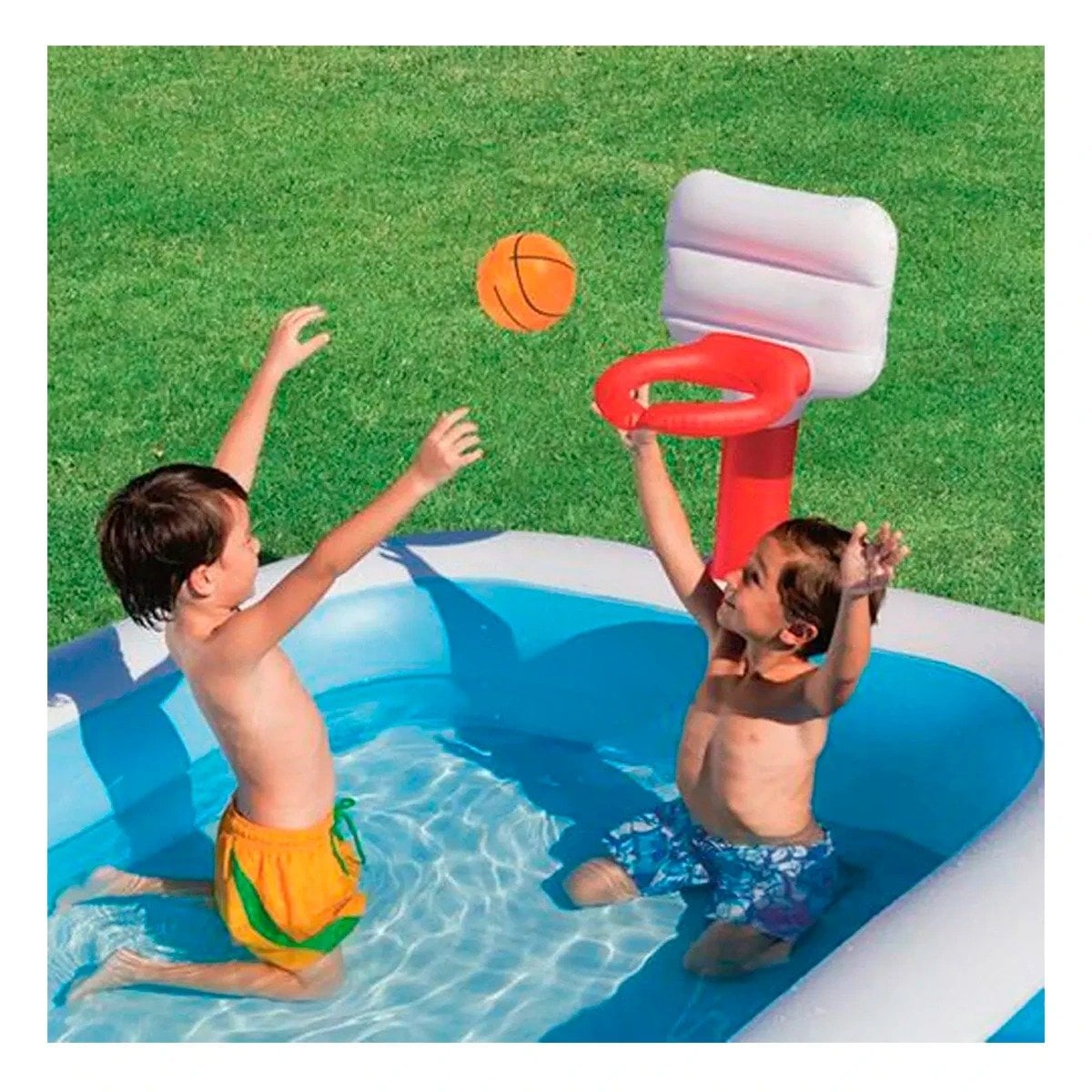 PACK2 JUEGO DE BALONCESTO INFLABLE PARA PISCINA CON ARO Y PELOTA BESTWAY 253X168X102 CM - 3