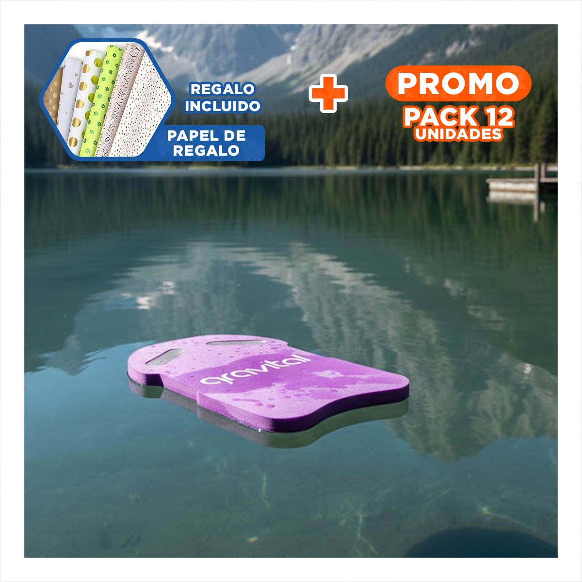 PACK12 SOPORTE DE NATACION CON CINTURA PARA EJERCICIOS CONTINUOS EN PISCINA LILA Y+PAPEL REGALO - 1