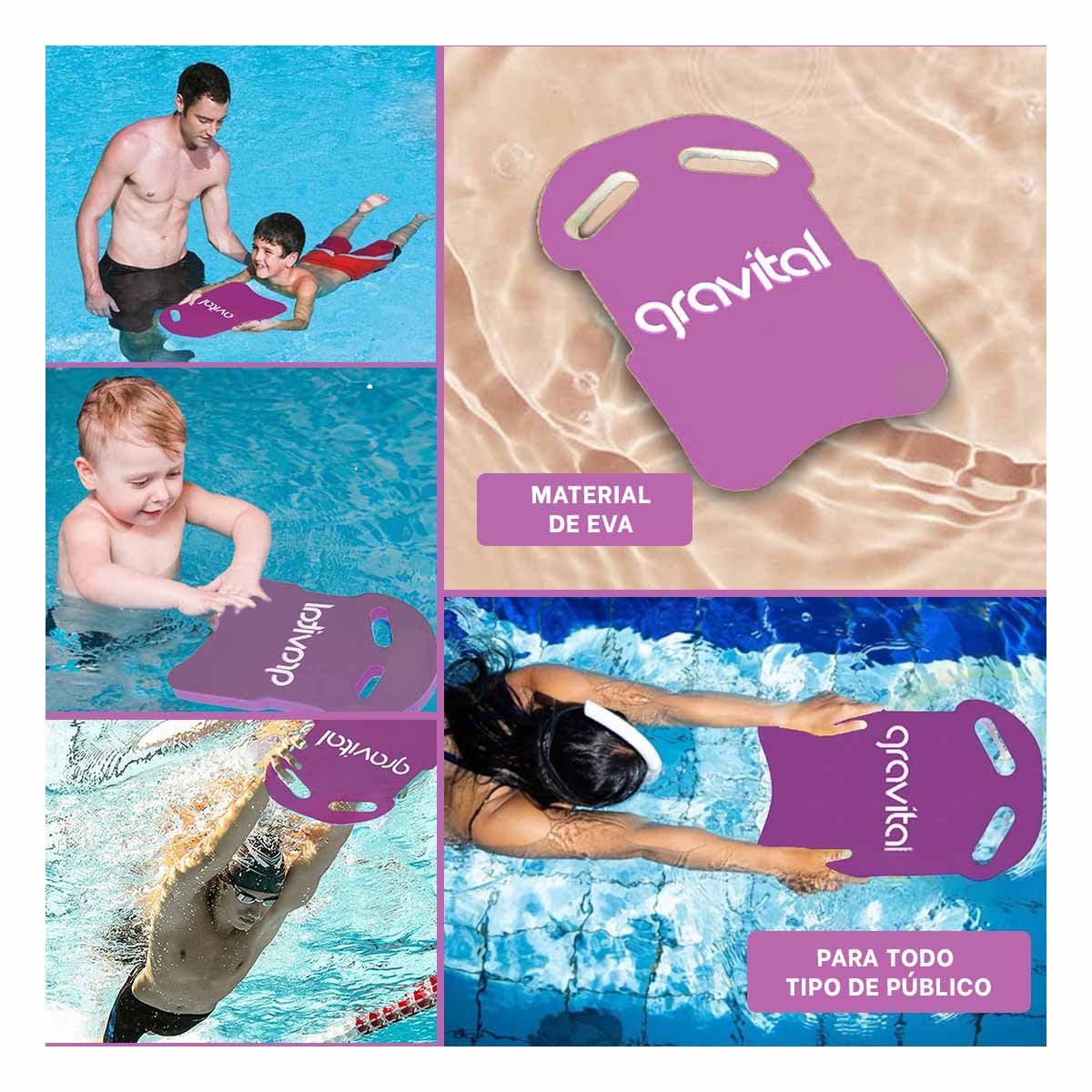 PACK12 SOPORTE DE NATACION CON CINTURA PARA EJERCICIOS CONTINUOS EN PISCINA LILA Y+PAPEL REGALO - 2