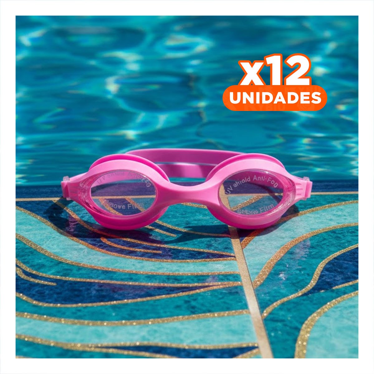 PACK12 PROTECCION ACUATICA CON ESTUCHE ROSADO PARA NATACION SEGURA Y AJUSTABLE - 1