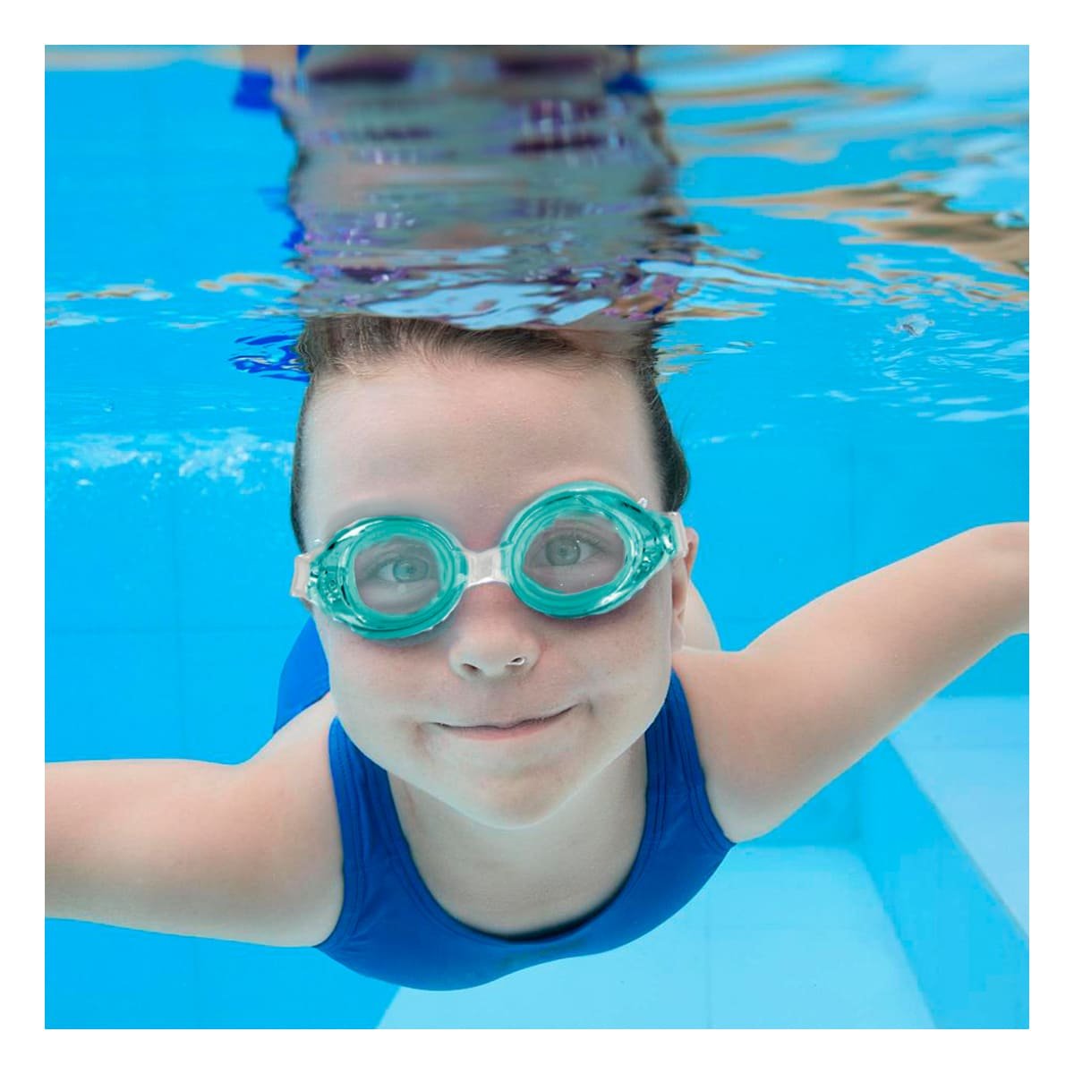 PACK4 LENTES NATACION VERDE CON LENTE CLARO Y CORREA AJUSTABLE Y+REGALO STICKER - 5