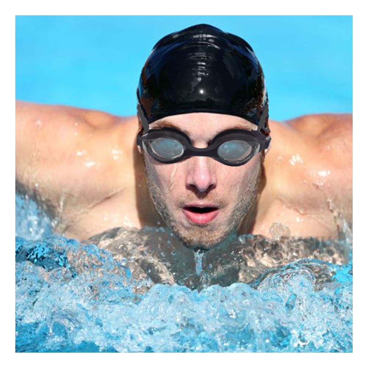 PACK4 PROTECTOR PARA NATACION NEGRO CON MARCO COMODO Y CORREA LIGERA Y+REGALO STICKER - 5