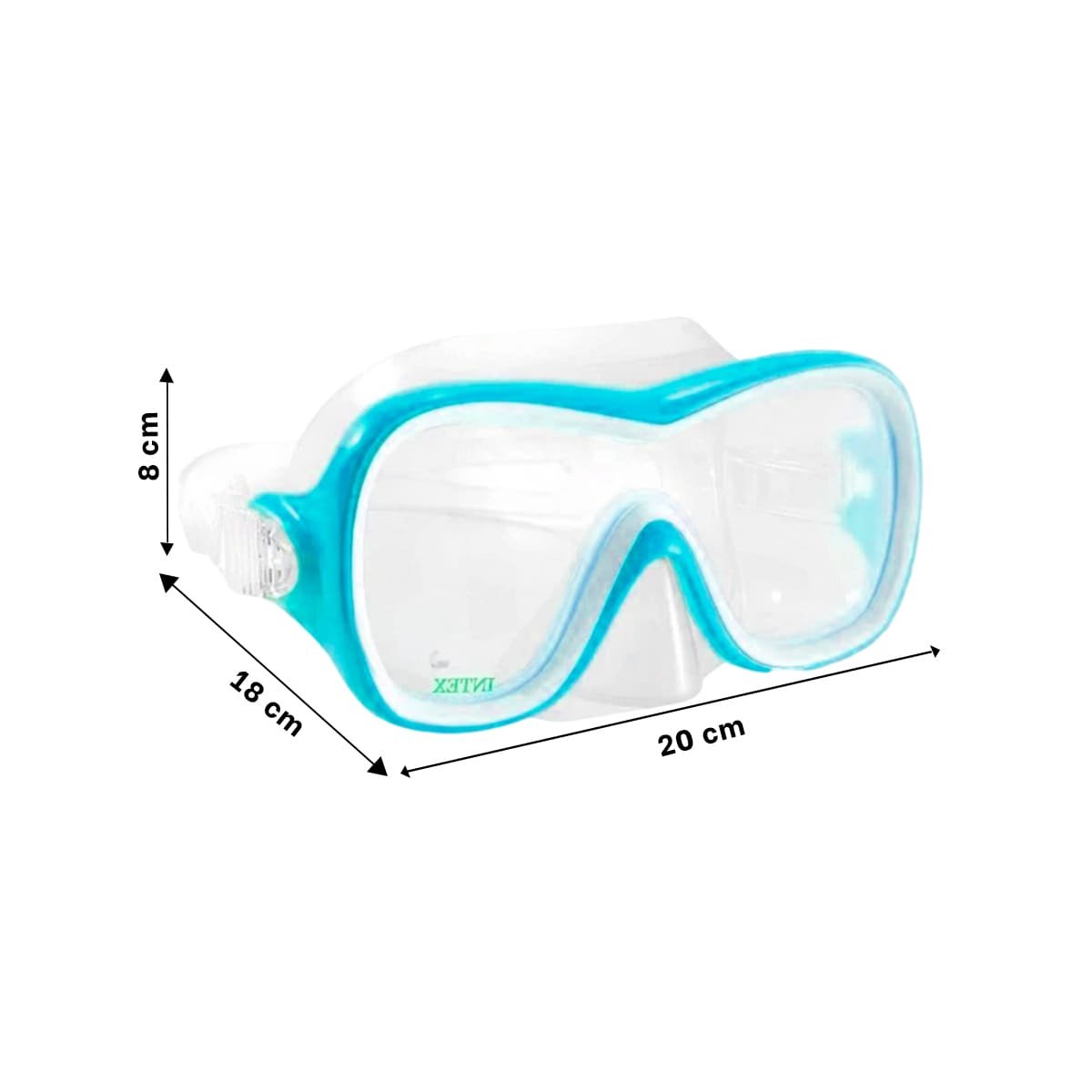PACK4 LENTES DE BUCEO DEPORTIVO CELESTE CON CORREA AJUSTABLE Y VISION NITIDA Y+PAPEL REGALO - 4