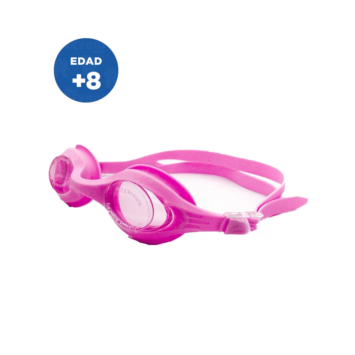 PACK2 PROTECTOR PARA NATACION ROSADO CON LENTE TRANSPARENTE Y MARCO COMODO Y+PAPEL REGALO - 4