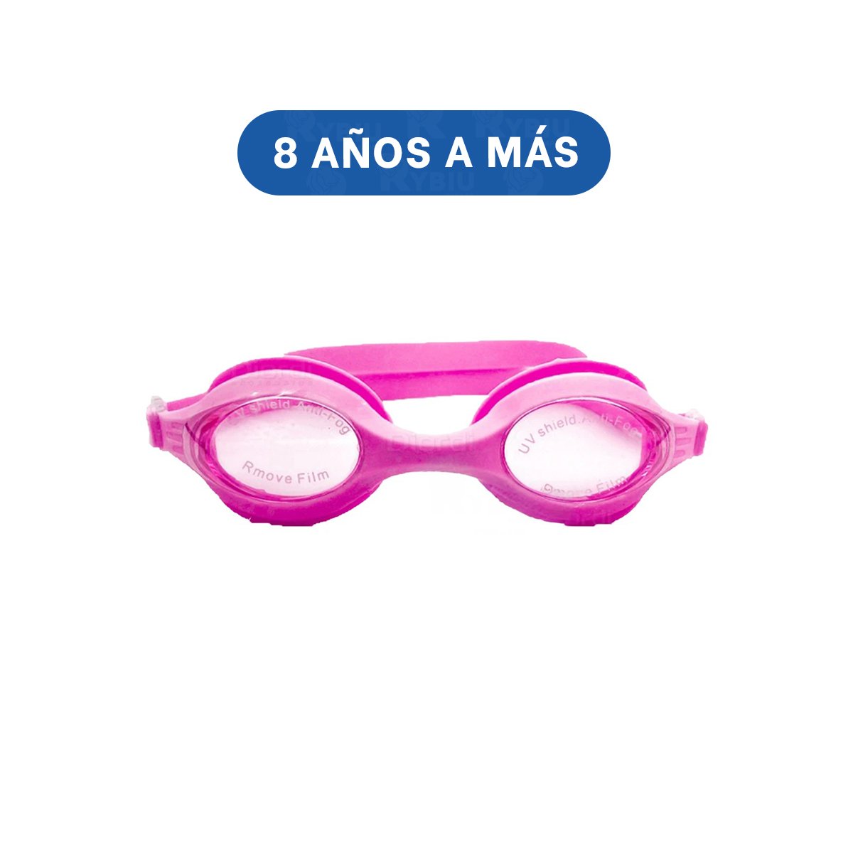 PACK6 LENTE PARA NATACION ROSADO CON CRISTAL TRANSPARENTE Y AJUSTE COMODO Y+REGALO STICKER - 4