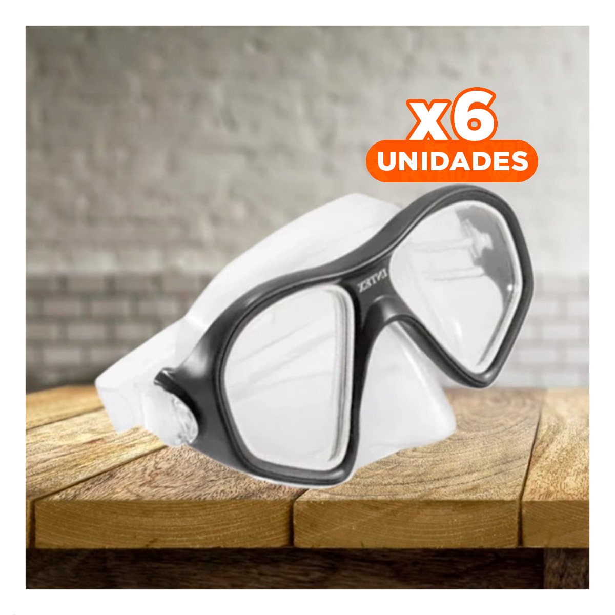 PACK6 OCULARES DE BUCEO ERGONOMICO NEGRO CON VISION SUBACUATICA Y AJUSTE SUAVE Y+REGALO STICKER - 1