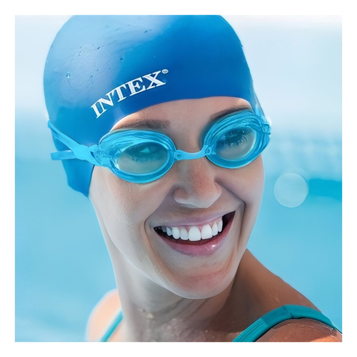 PACK6 VISORES DE NATACION UNISEX COLOR CELESTE COMODOS PARA PISCINA Y+PAPEL REGALO - 5