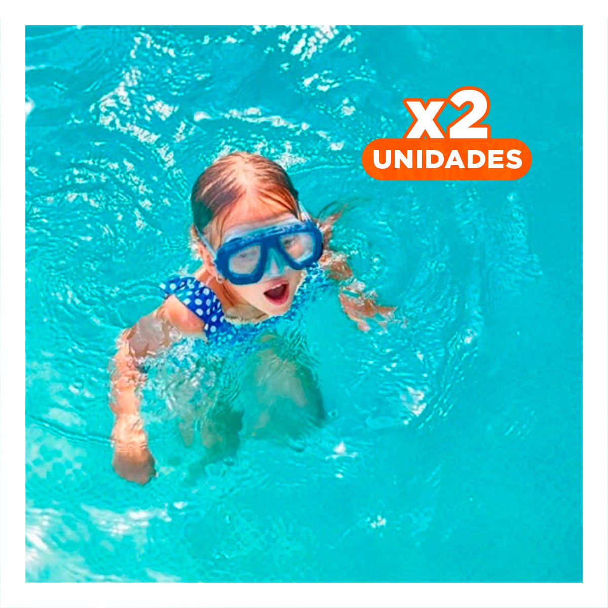 PACK2 VISORES DE BUCEO DEPORTIVO AZUL CON CORREA FIRME Y VISION NITIDA Y+REGALO STICKER - 1