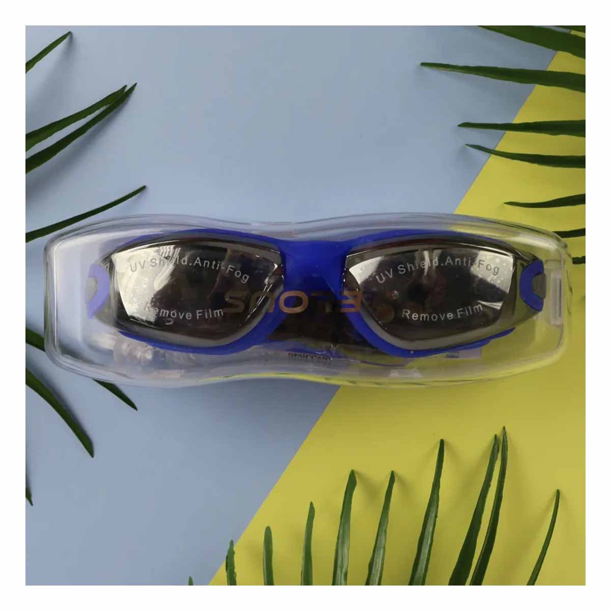 PACK2 MASCARA PARA NATACION AZUL CON ESTUCHE 23,7 X 3,8 X 14,4 CM Y CORREA FLEXIBLE - 3