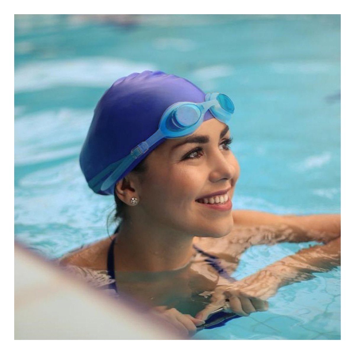 PACK12 VISORES DE NATACION UNISEX COLOR CELESTE CON VISION CLARA Y+REGALO STICKER - 3