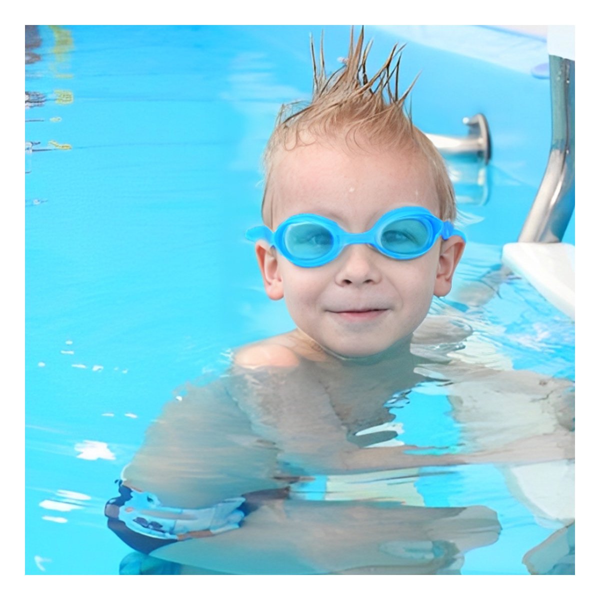 PACK12 VISORES DE NATACION UNISEX COLOR CELESTE CON VISION CLARA Y+REGALO STICKER - 5
