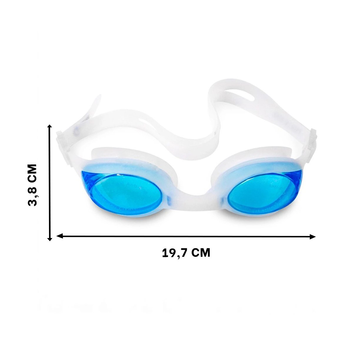 PACK12 GOGGLES DE NATACION UNISEX COLOR CELESTE CON ESTUCHE PARA ENTRENAMIENTO Y+REGALO STICKER - 4