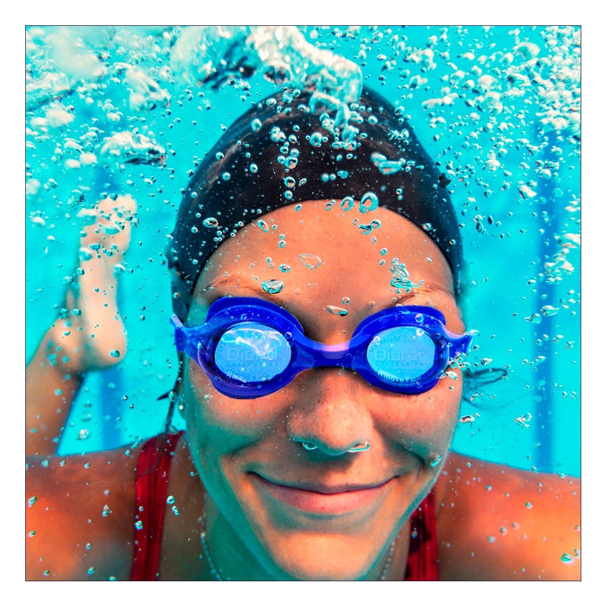 PACK6 PROTECTOR PARA NATACION AZUL CON LENTE AMPLIO Y MARCO COMODO Y+PAPEL REGALO - 5