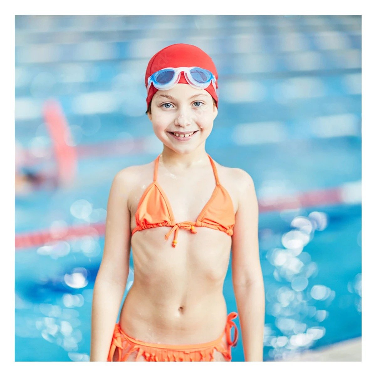 PACK2 GAFAS DE NATACION CON ESTUCHE UNISEX COLOR CELESTE PARA PISCINA FAMILIAR Y+REGALO STICKER - 3